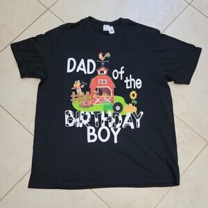 Dad Of The Birthday Boy Graphic T-Shirt Men's 2XL Black